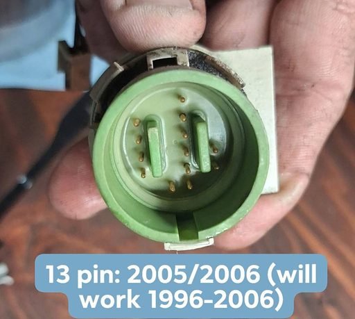 4L60E 13-pin case connector side view, 2005-2006